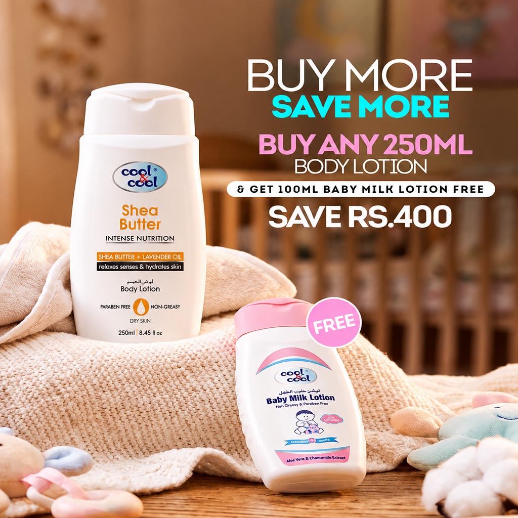 Buy Shea Butter Body Lotion 250ml & Get Baby Milk Lotion 100ml Free