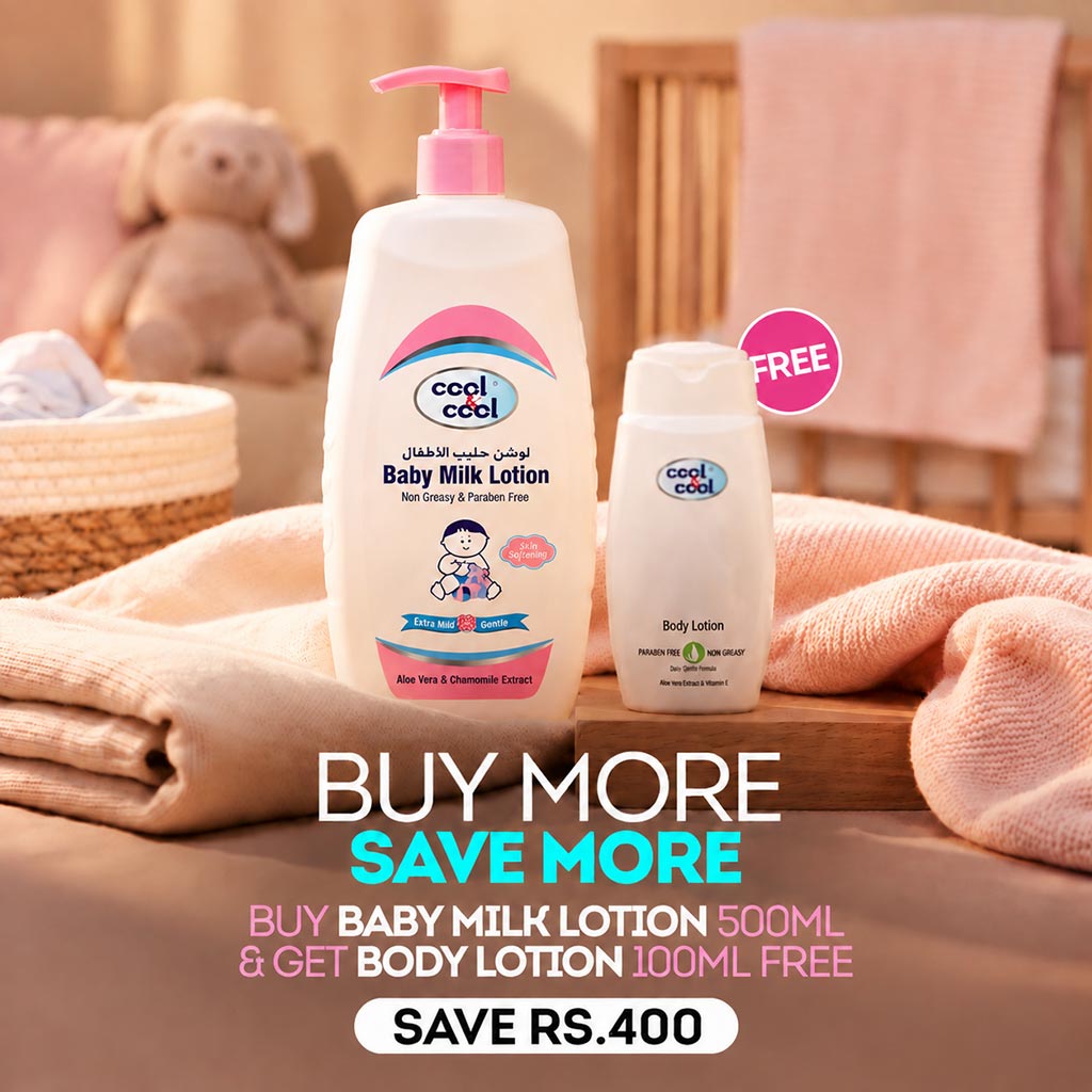 Buy Baby Milk Lotion 500 ML & Get Body Lotion 100 ML Free