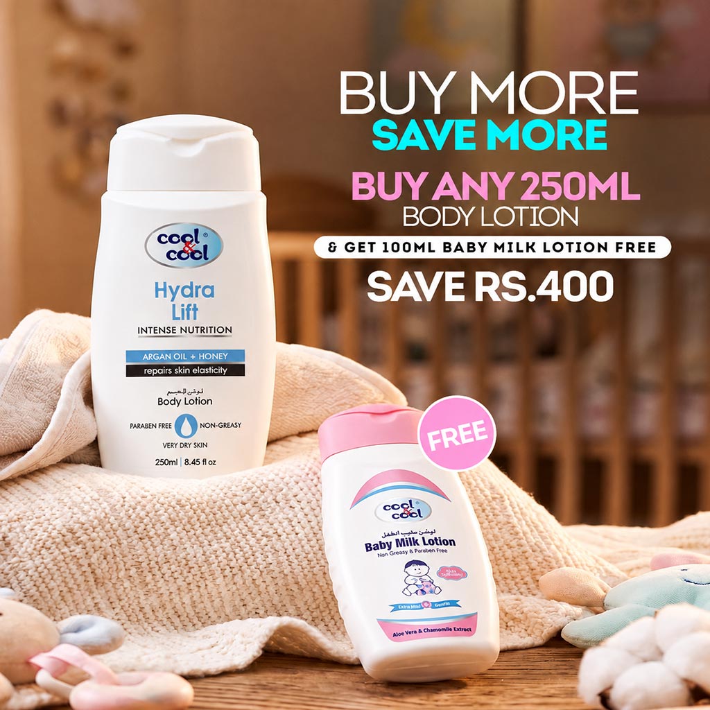 Buy Hydra Lift Body Lotion 250ml & Get Baby Milk Lotion 100ml Free