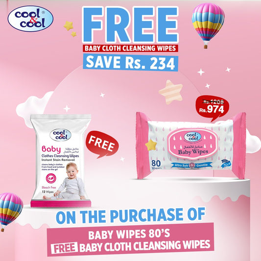 Baby wipes 80's k sath baby cloth cleansing wipes free